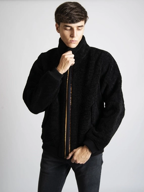 Black Sheepskin Bomber