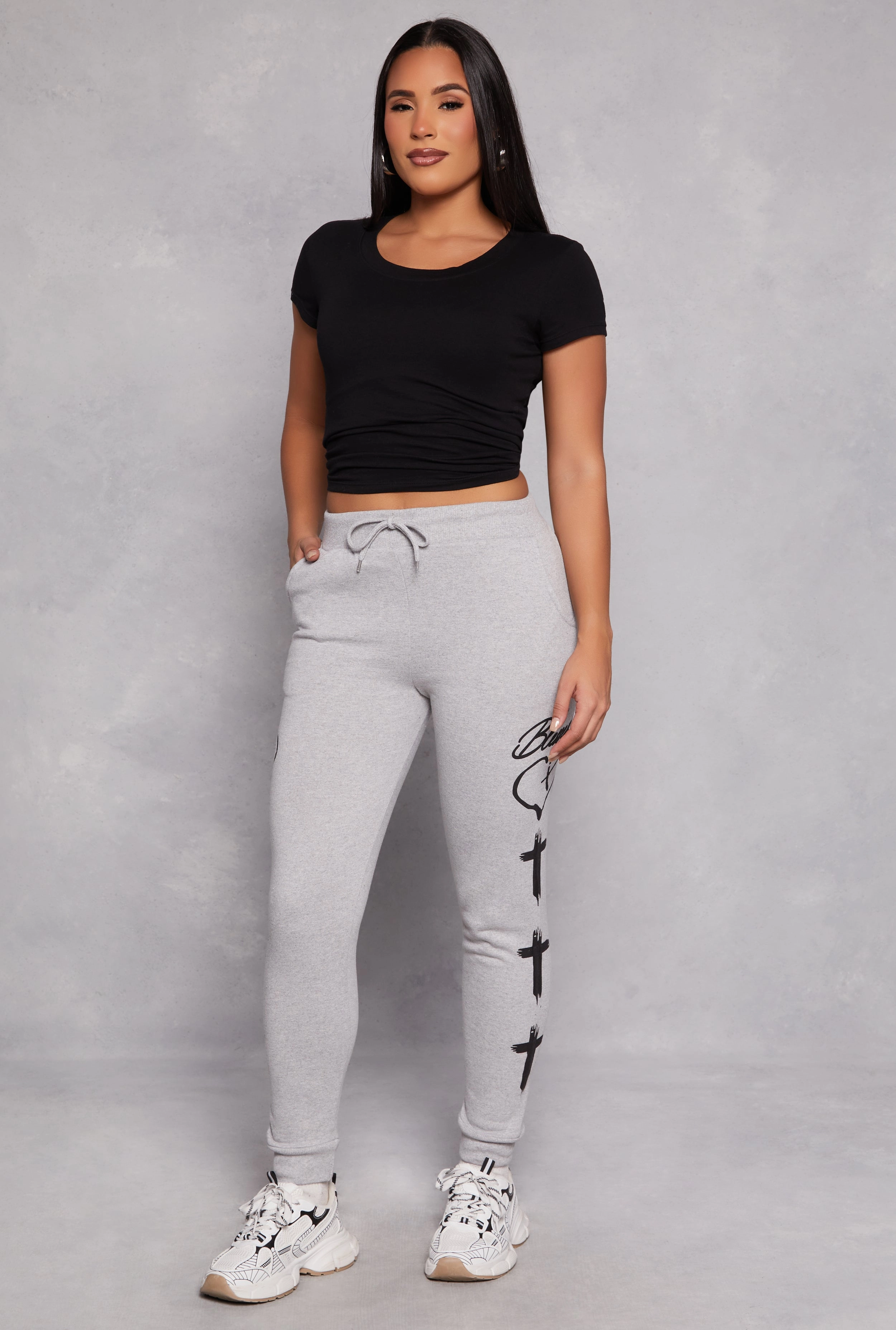 Blessed Cross Print Joggers