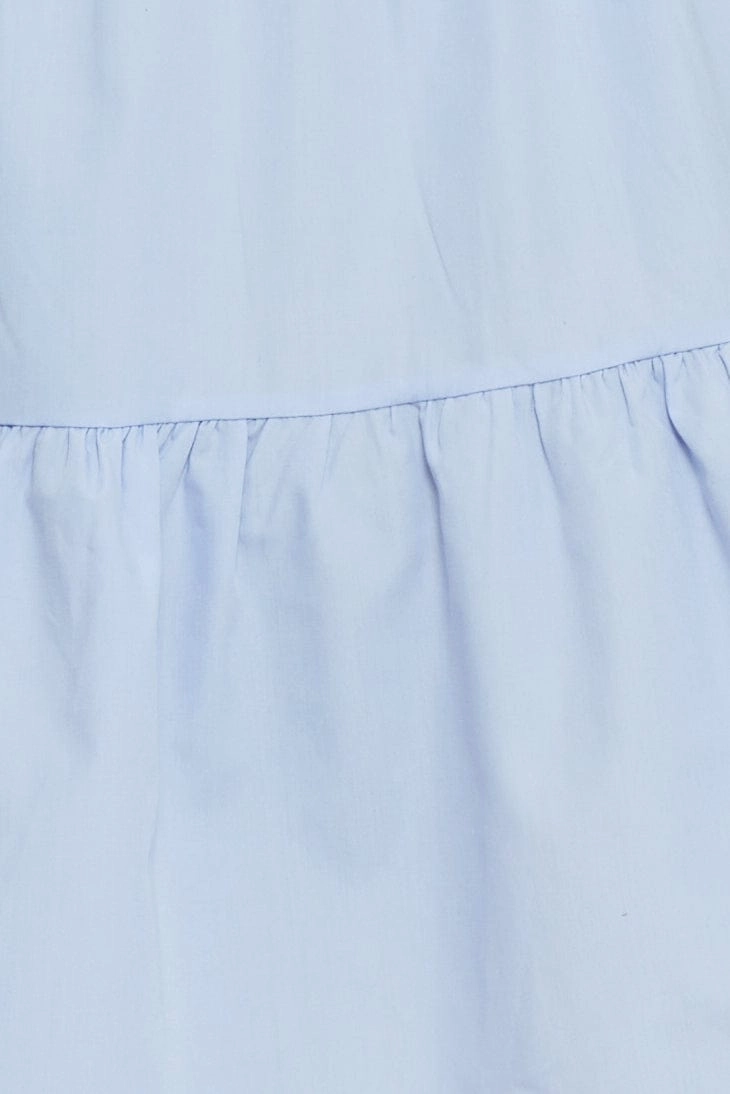 Blue A Line Dress Mini V Neck