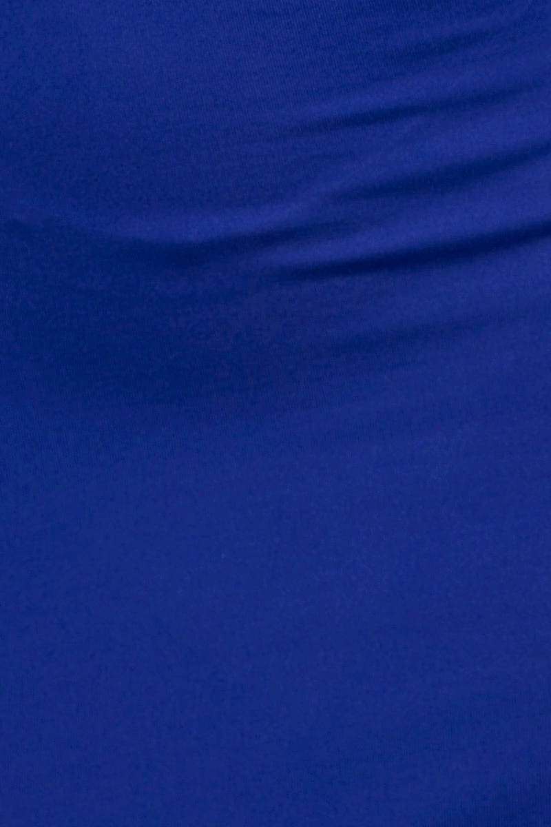 Blue Deep V Asymmetric Strap Bodycon Dress