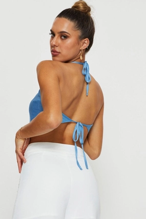 Blue Halter Top