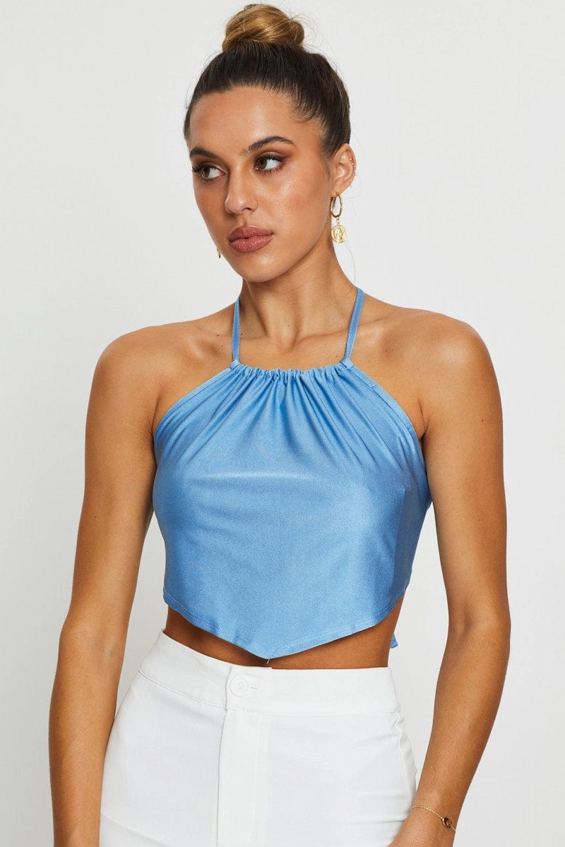 Blue Halter Top