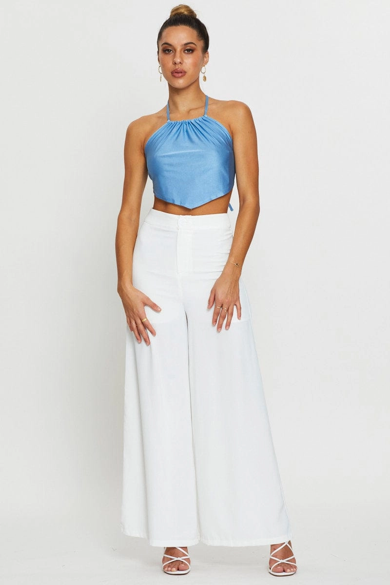 Blue Halter Top