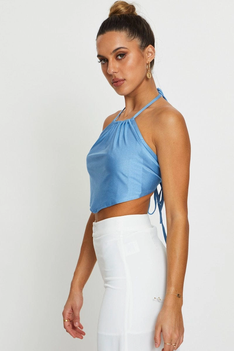 Blue Halter Top
