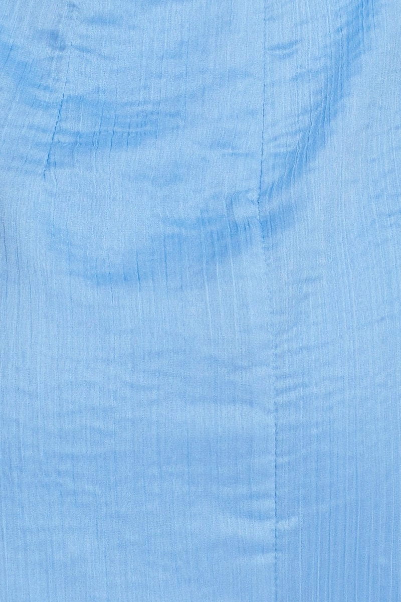 Blue Mini Dress V Neck