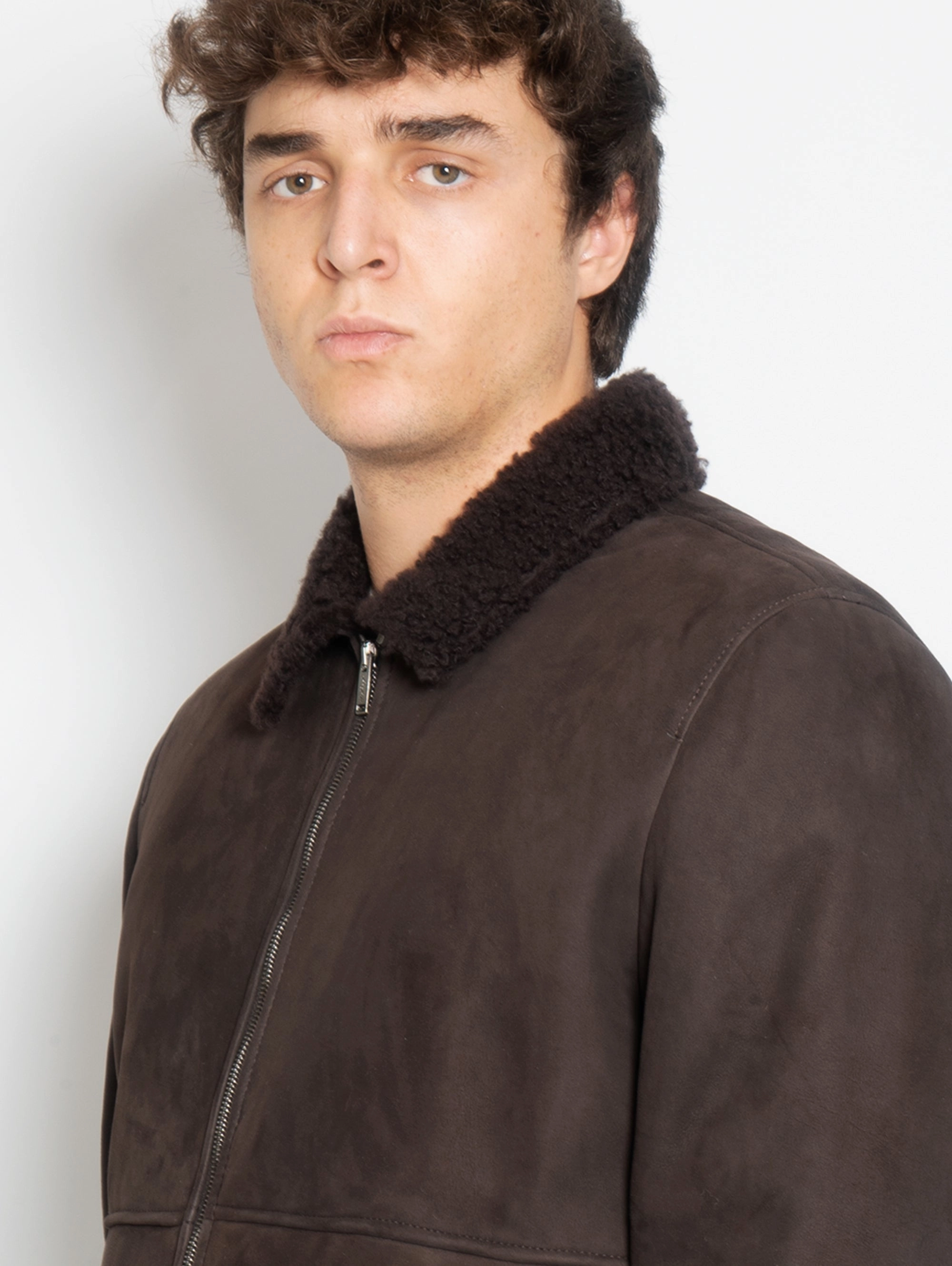 Bomber jacket in Testa di Moro shearling