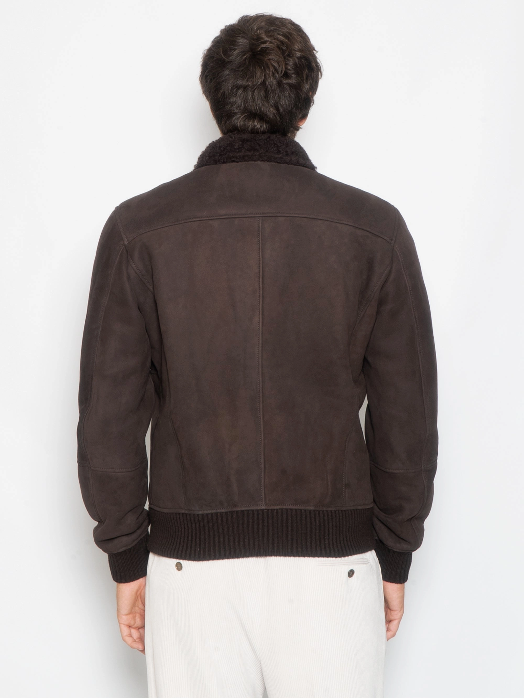 Bomber jacket in Testa di Moro shearling