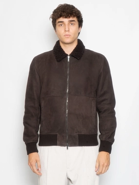 Bomber jacket in Testa di Moro shearling