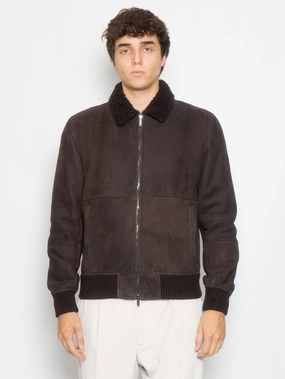 Bomber jacket in Testa di Moro shearling