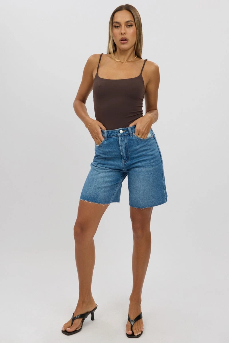Brown Bodysuit Sleeveless Supersoft