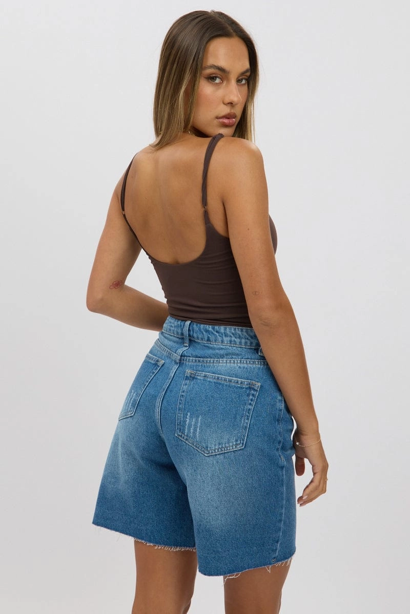 Brown Bodysuit Sleeveless Supersoft