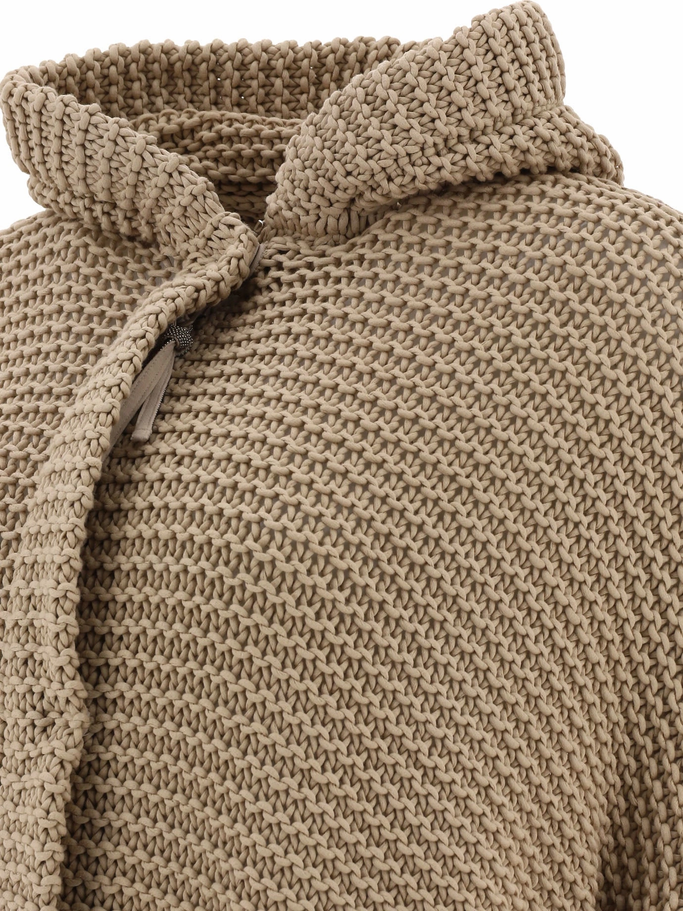 Brunello Cucinelli Hooded Cropped Sleeve Cardigan