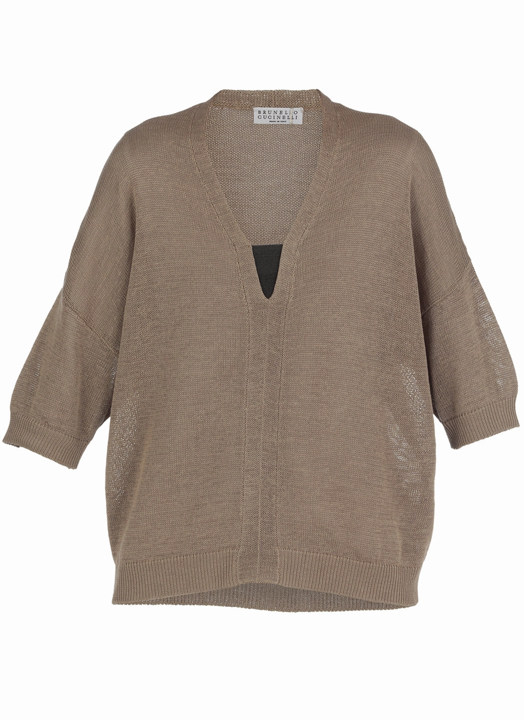 Brunello Cucinelli Monili V-Neck Drop Shoulder Knitted Top