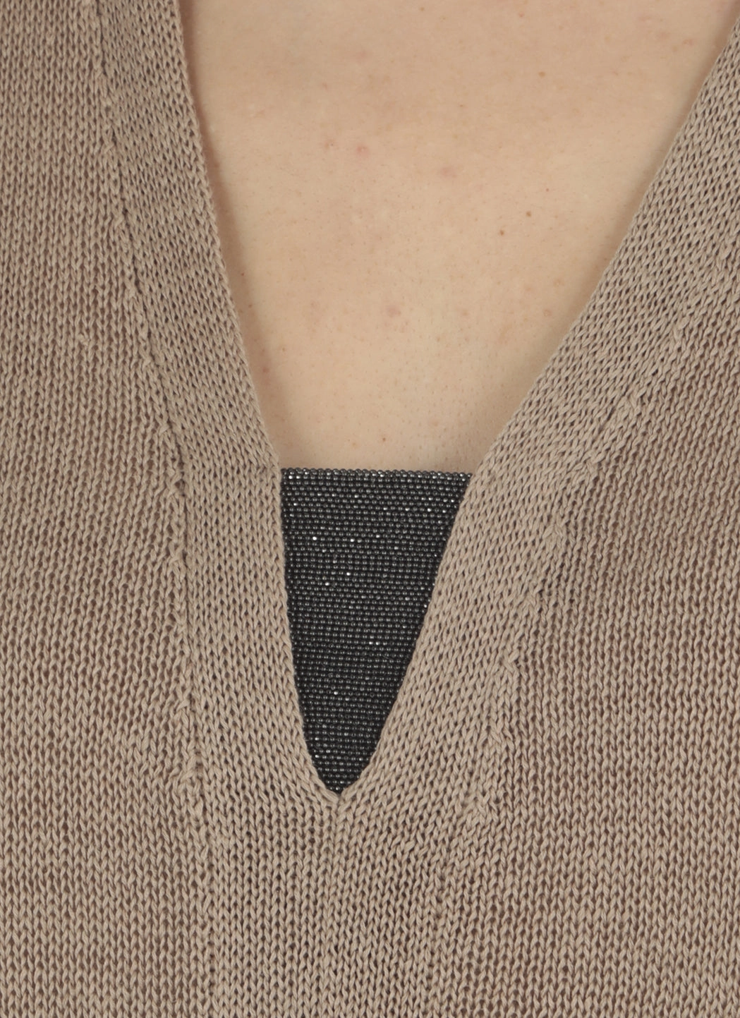 Brunello Cucinelli Monili V-Neck Drop Shoulder Knitted Top