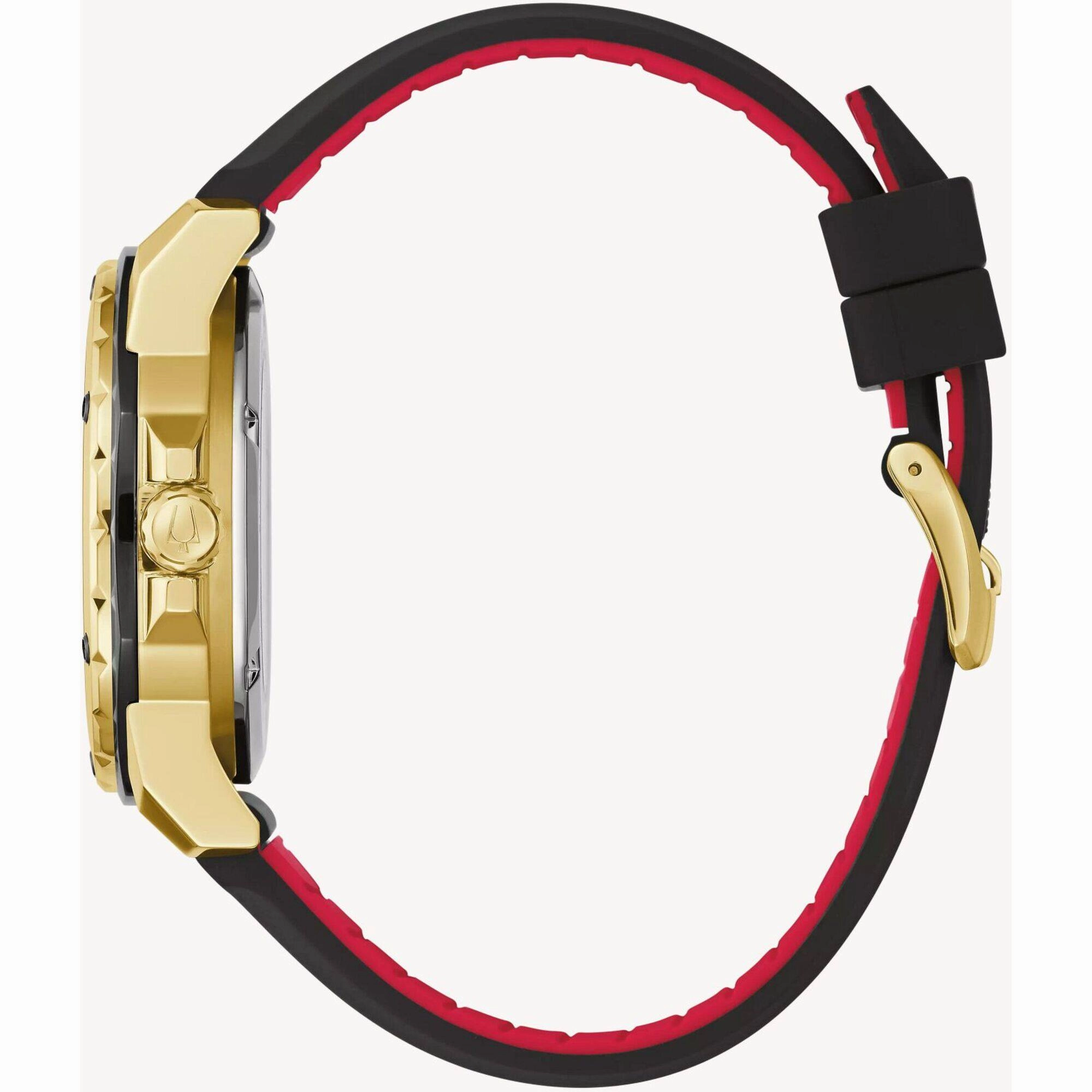 Bulova Men's Watch - Marine Star Automatic Black Dial Yellow Gold Case | 98A272