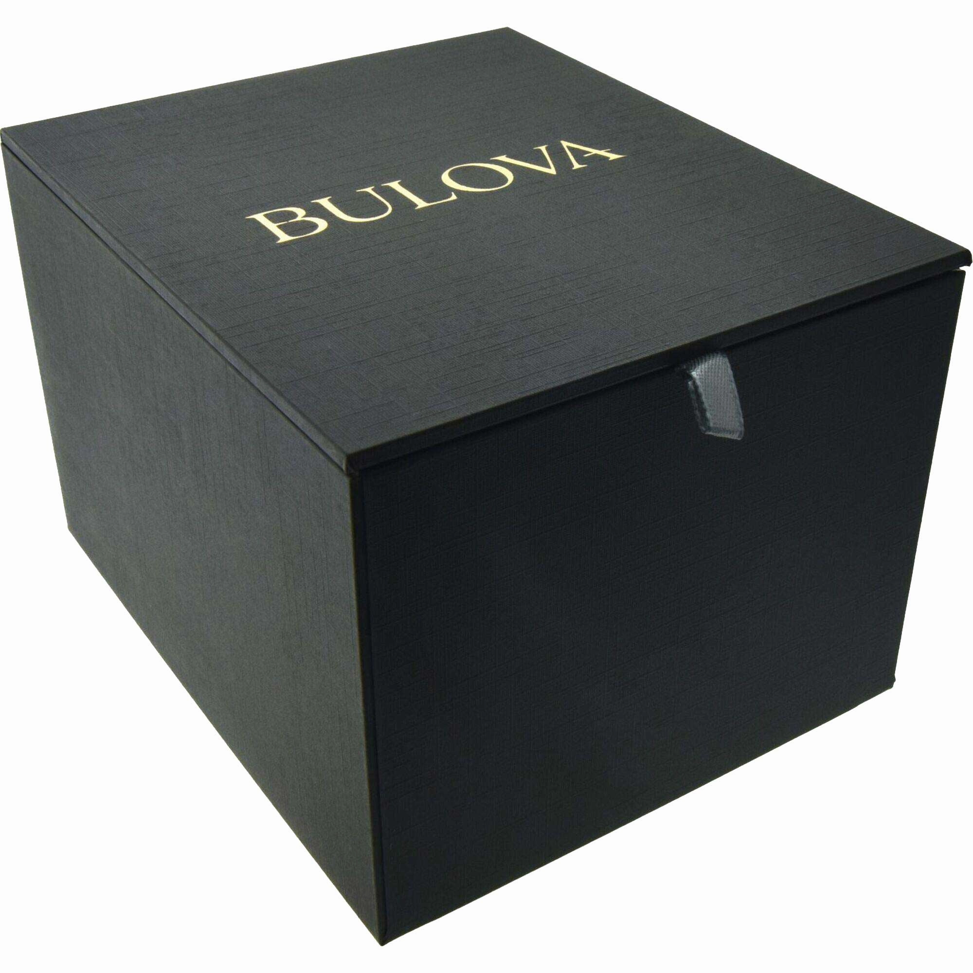 Bulova Men's Watch - Marine Star Automatic Black Dial Yellow Gold Case | 98A272