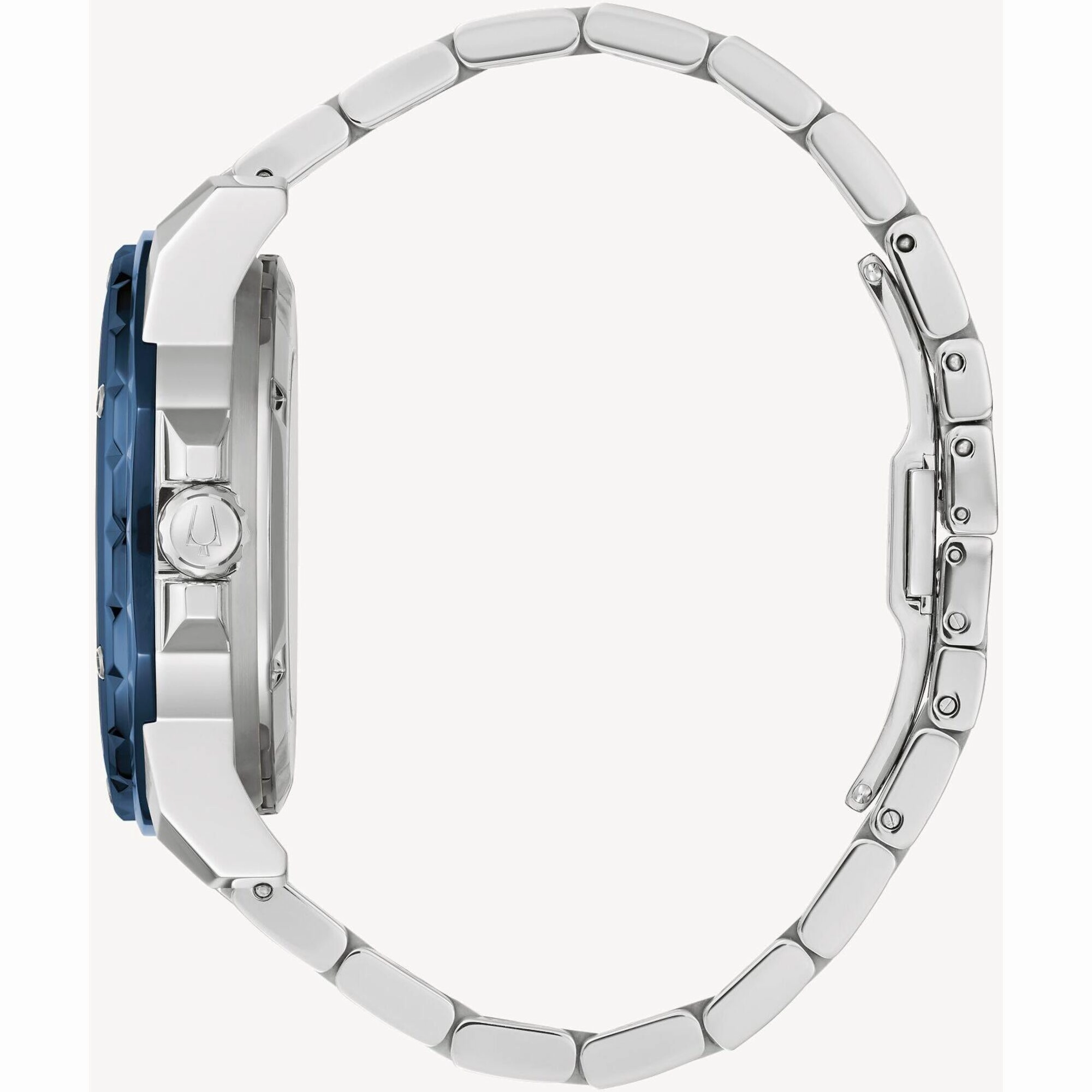 Bulova Men's Watch - Marine Star Open Heart Silver and Blue Dial Bracelet | 98A302