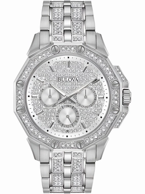 Bulova Men's Watch - Octava Quartz Silver Tone Dial Stainless Steel Bracelet | 96C134