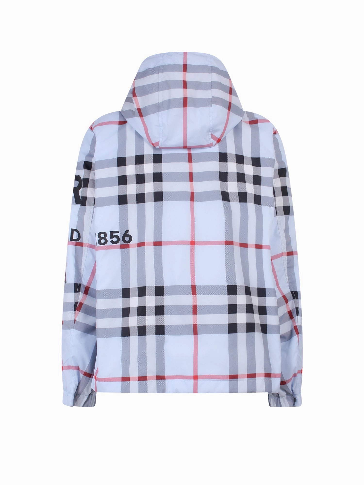 Burberry Checked Logo Print Hooded Jacket