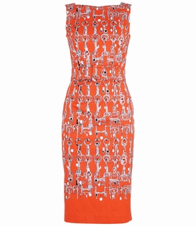 Celine Dress Orange Long Sleeveless Dress