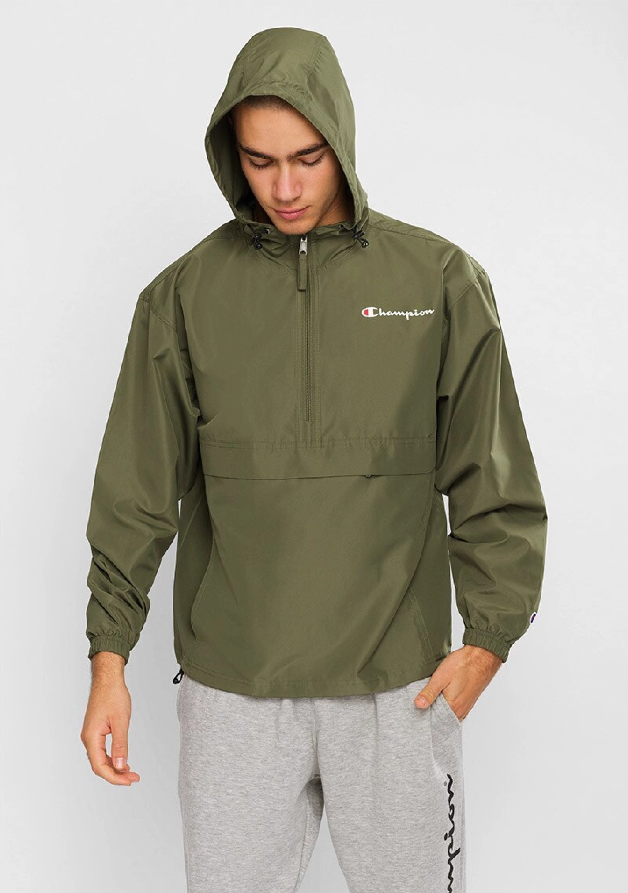 Champion Mens US Quarter Zip Packable Jacket