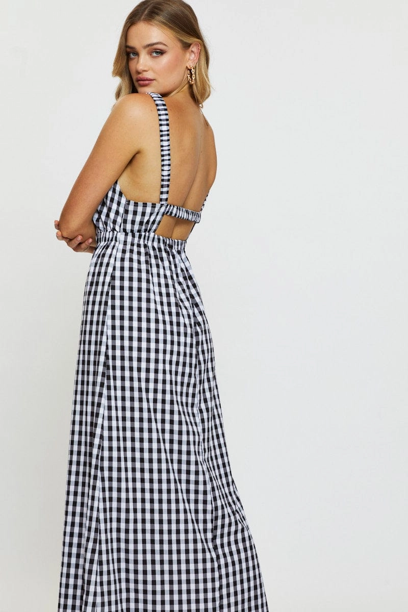 Check Maxi Dress Sleeveless