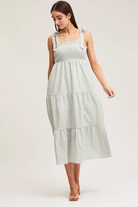 Check Midi Dress Sleeveless