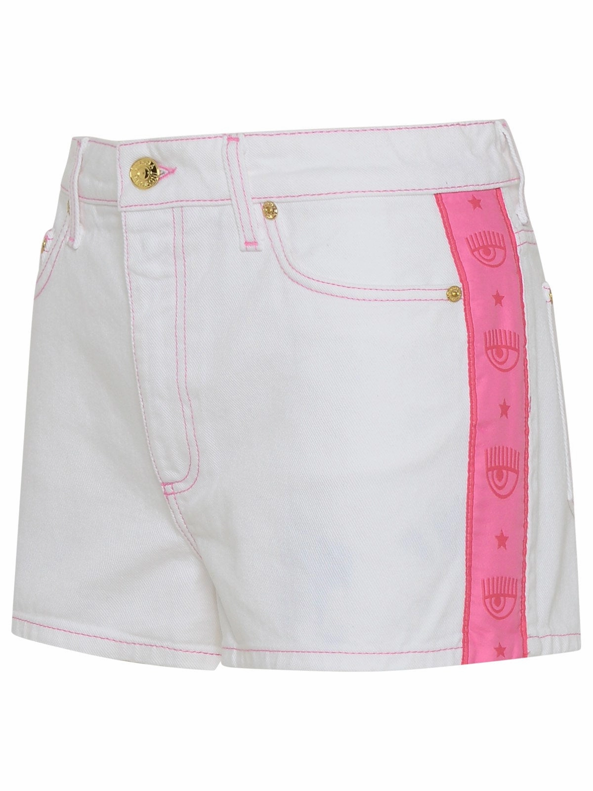 Chiara Ferragni Side-Striped Denim Shorts