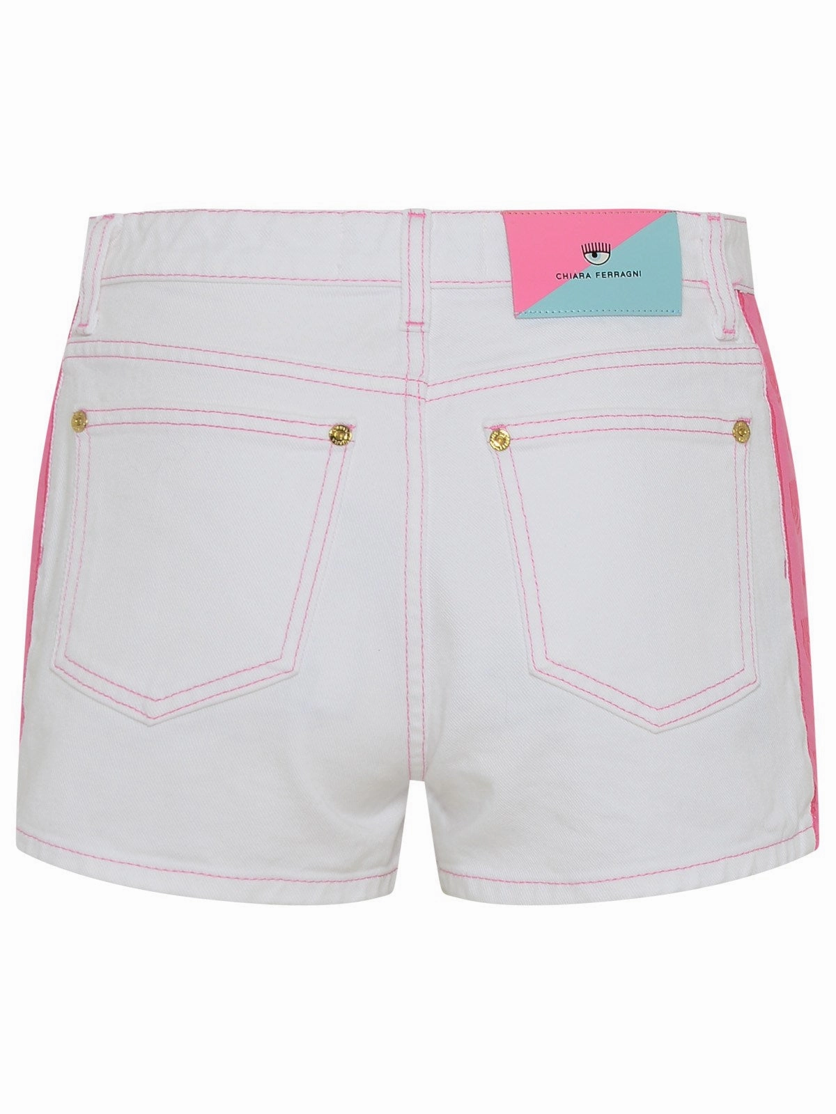 Chiara Ferragni Side-Striped Denim Shorts