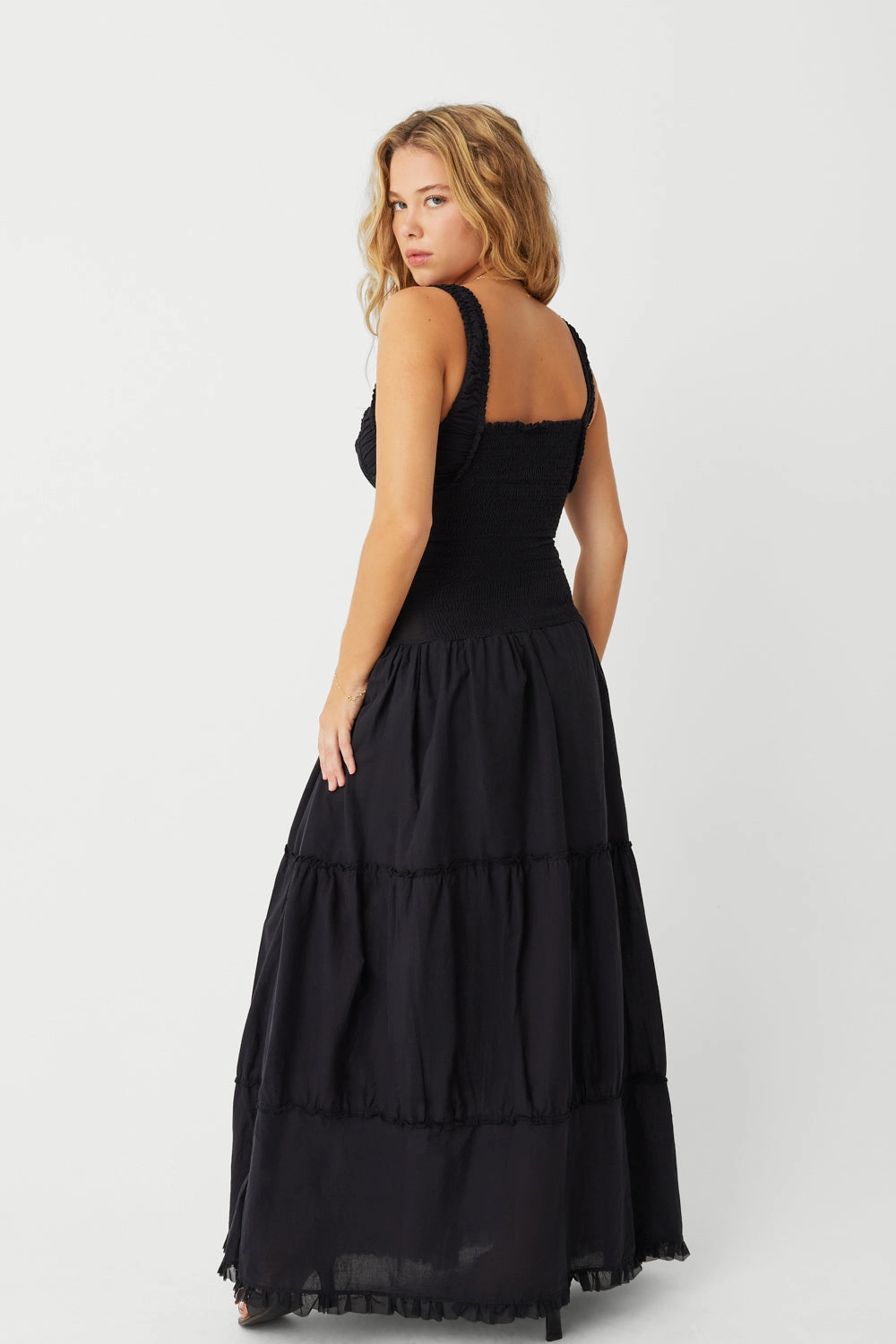 Christabelle Ruffle Maxi Dress - Black