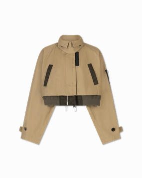 Cropped Cotton Bomber Jacket
