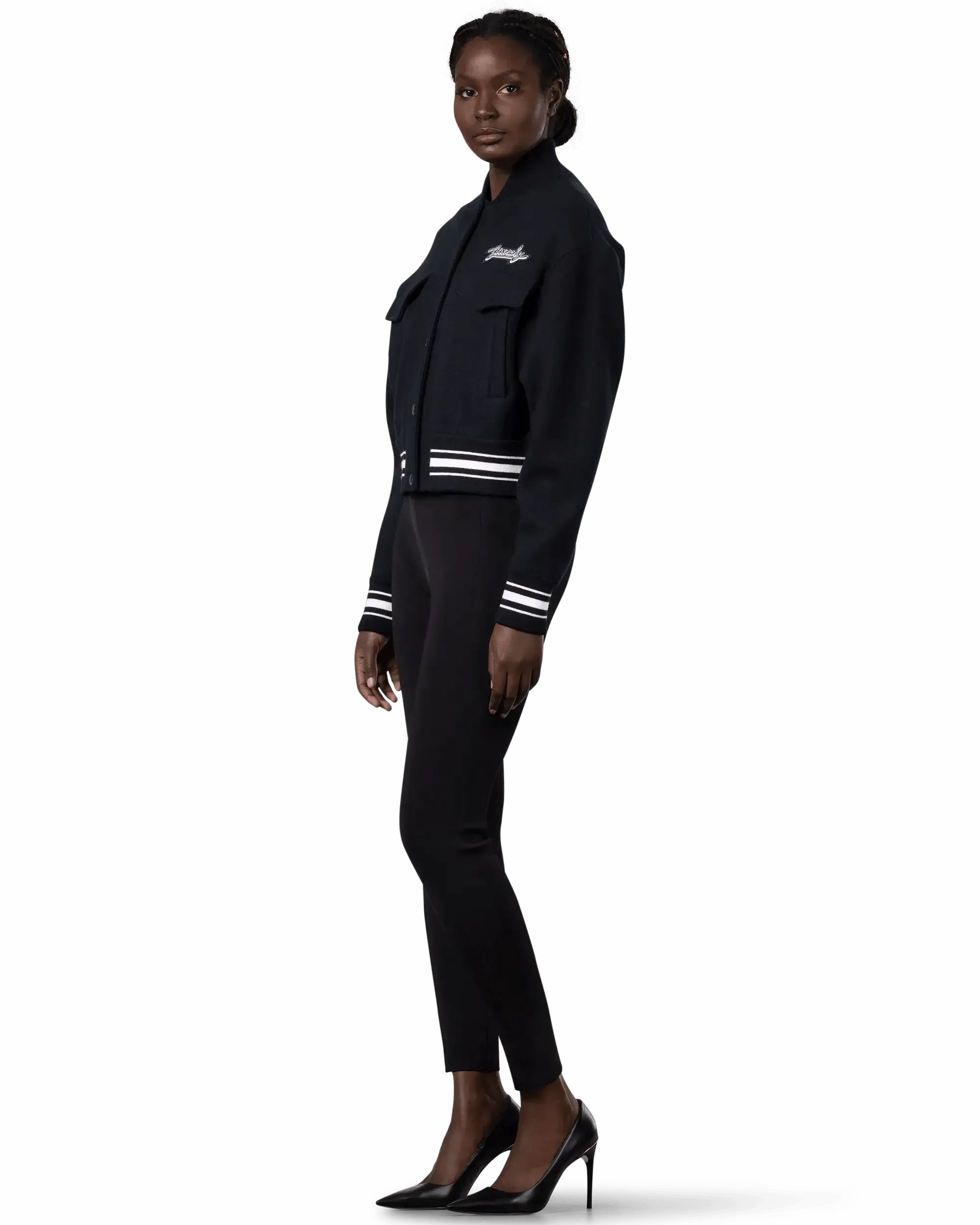 Cropped Outerwear Bomber Varsity Jacket