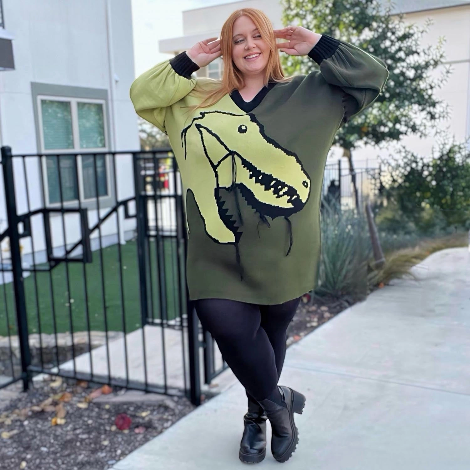Dinosaur Jumper Dress - Rex