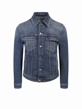 Dolce & Gabbana Logo Patch Washed Denim Jacket
