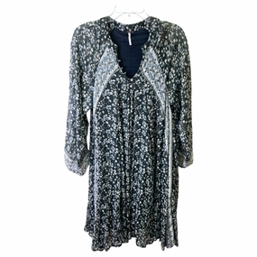 Dress Casual Midi By Free People In Black & Cream, Size:M