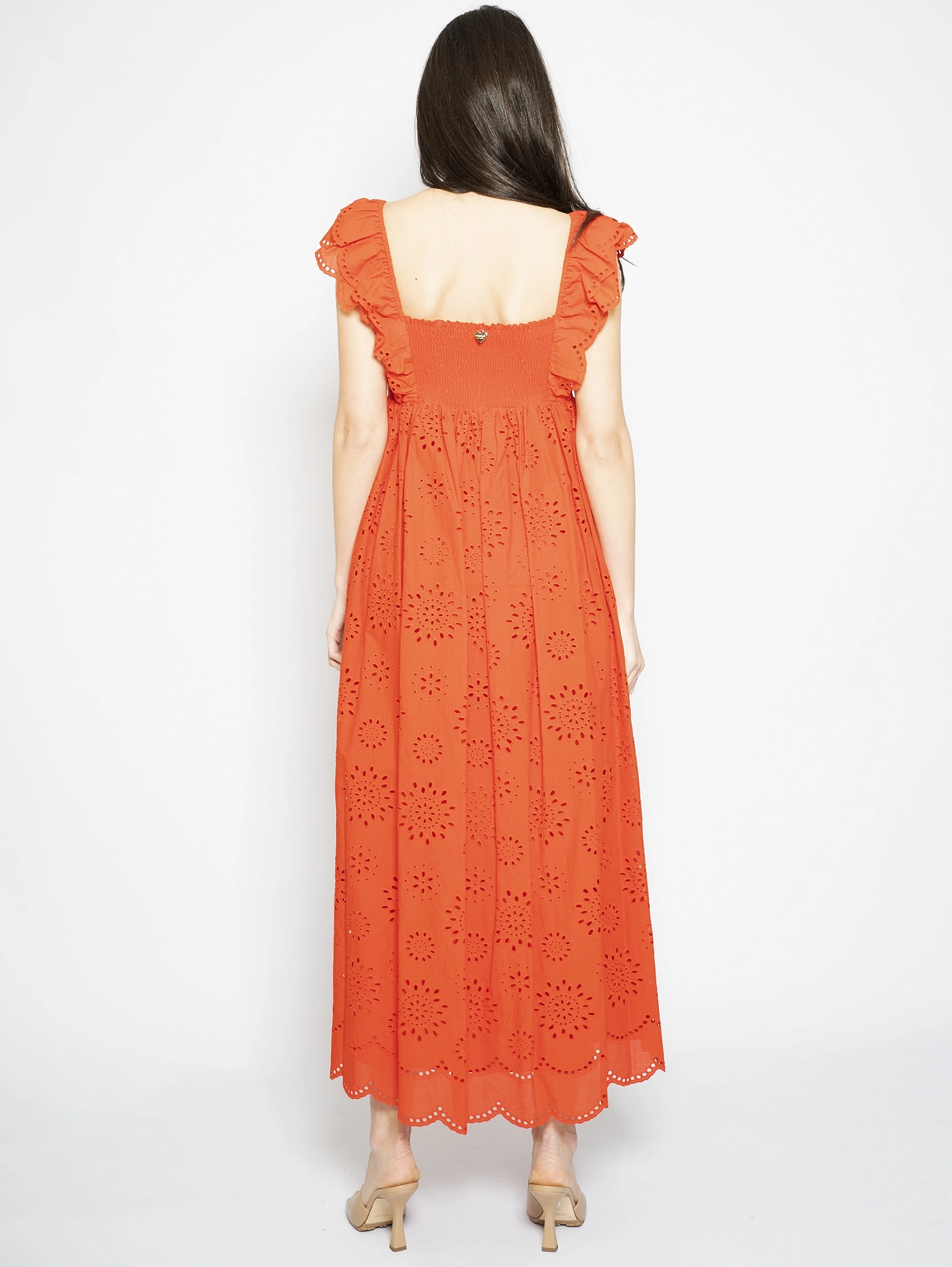 Dress with ruffles PANTERAX D730192 Coral