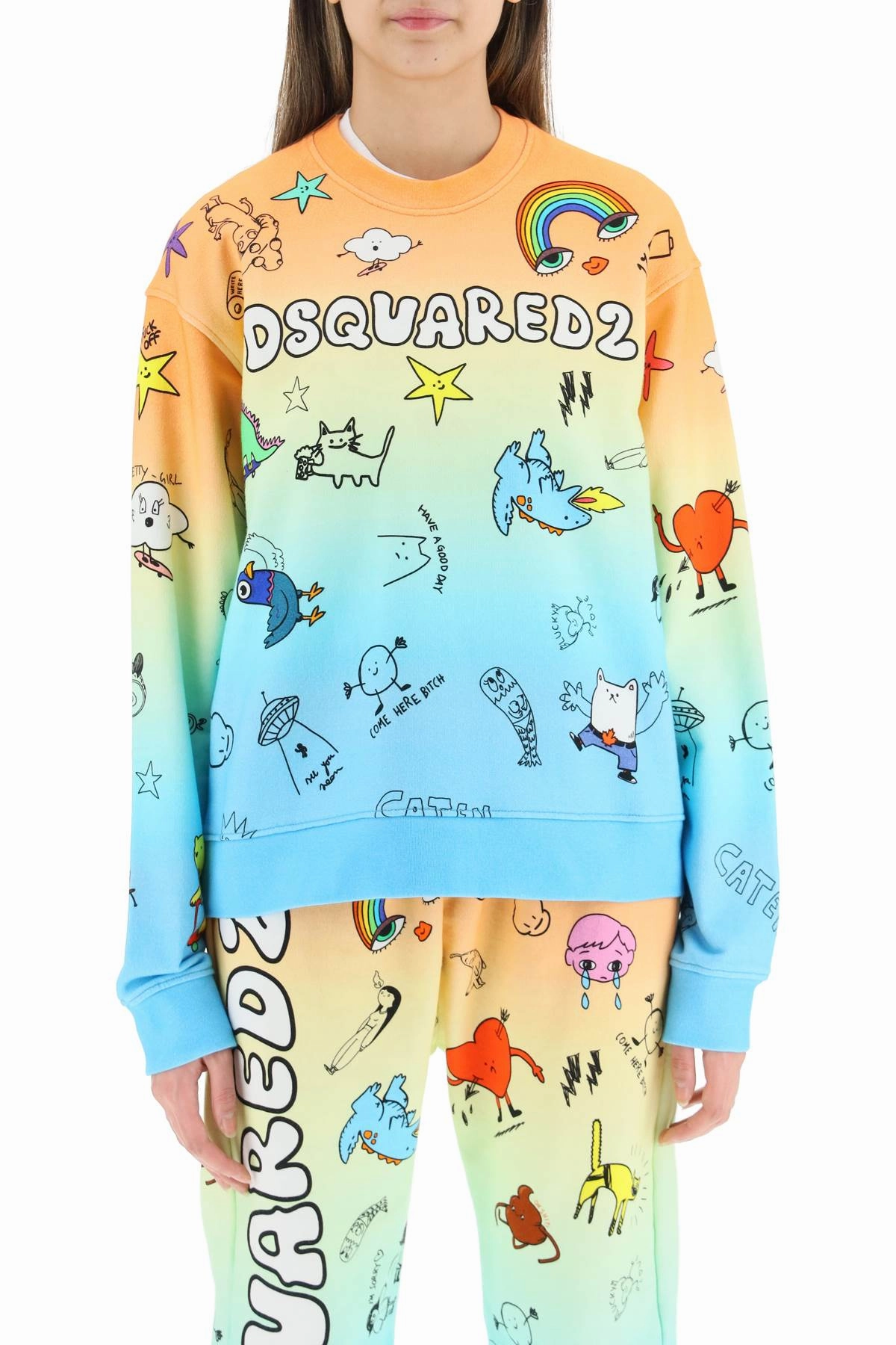 Dsquared2 Allover Graphic Logo Print Sweater