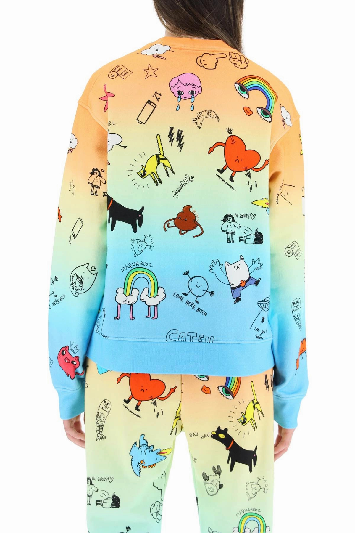 Dsquared2 Allover Graphic Logo Print Sweater