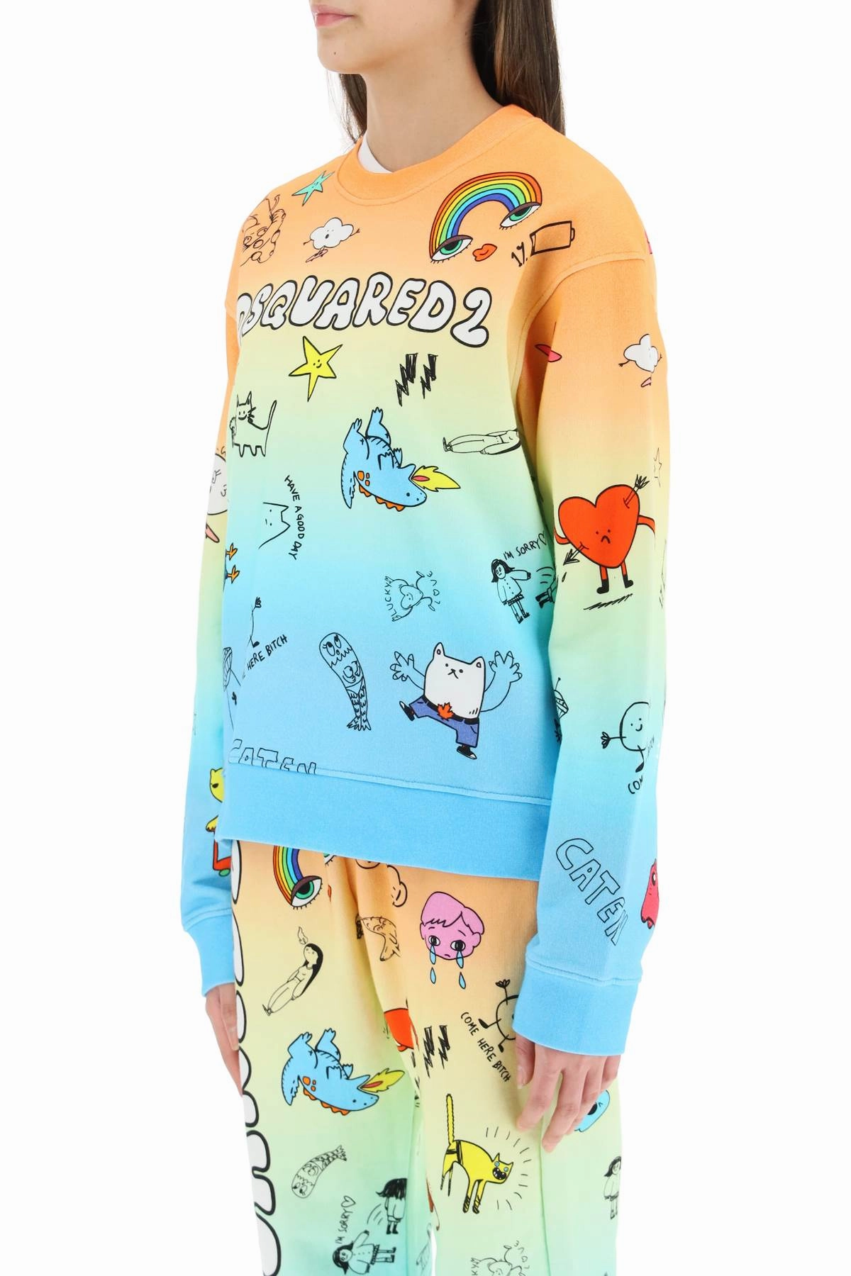 Dsquared2 Allover Graphic Logo Print Sweater