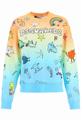 Dsquared2 Allover Graphic Logo Print Sweater