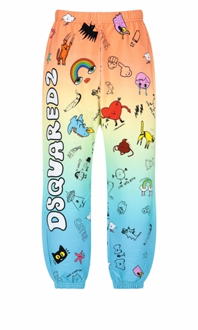 Dsquared2 Allover Graphic Print Gradient Track Pants