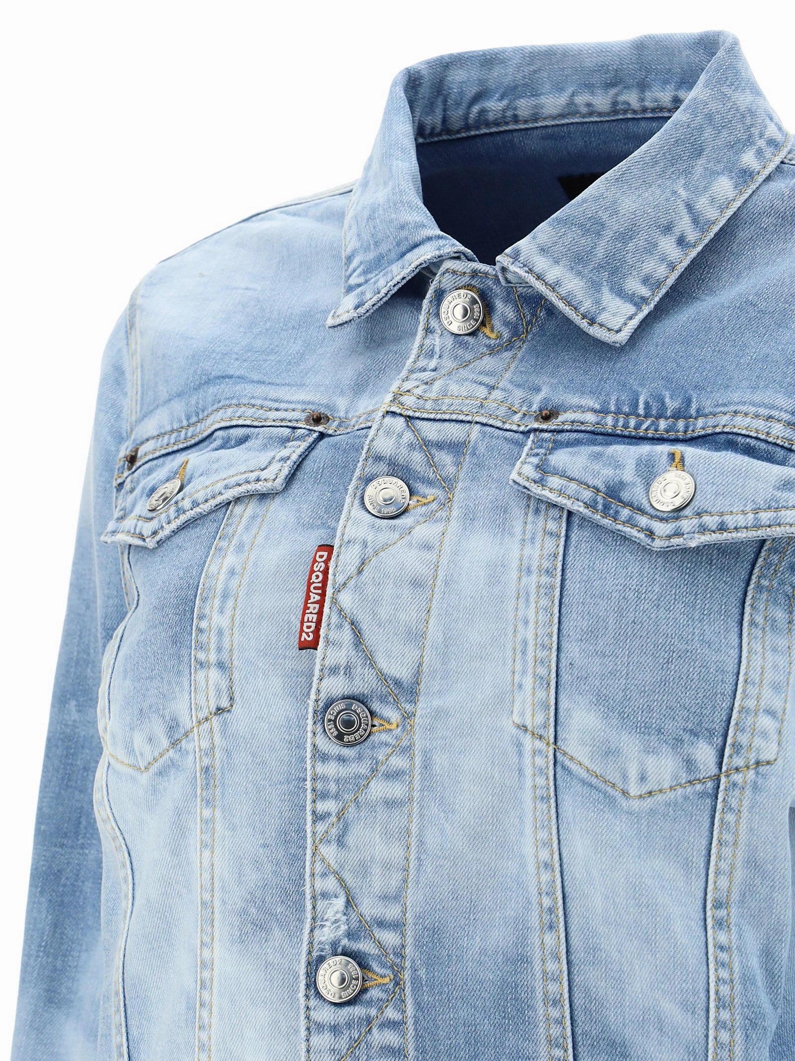 Dsquared2 Bleach Effect Denim Jacket