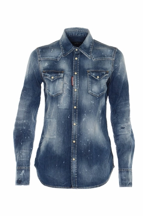 Dsquared2 Bleached Denim Shirt
