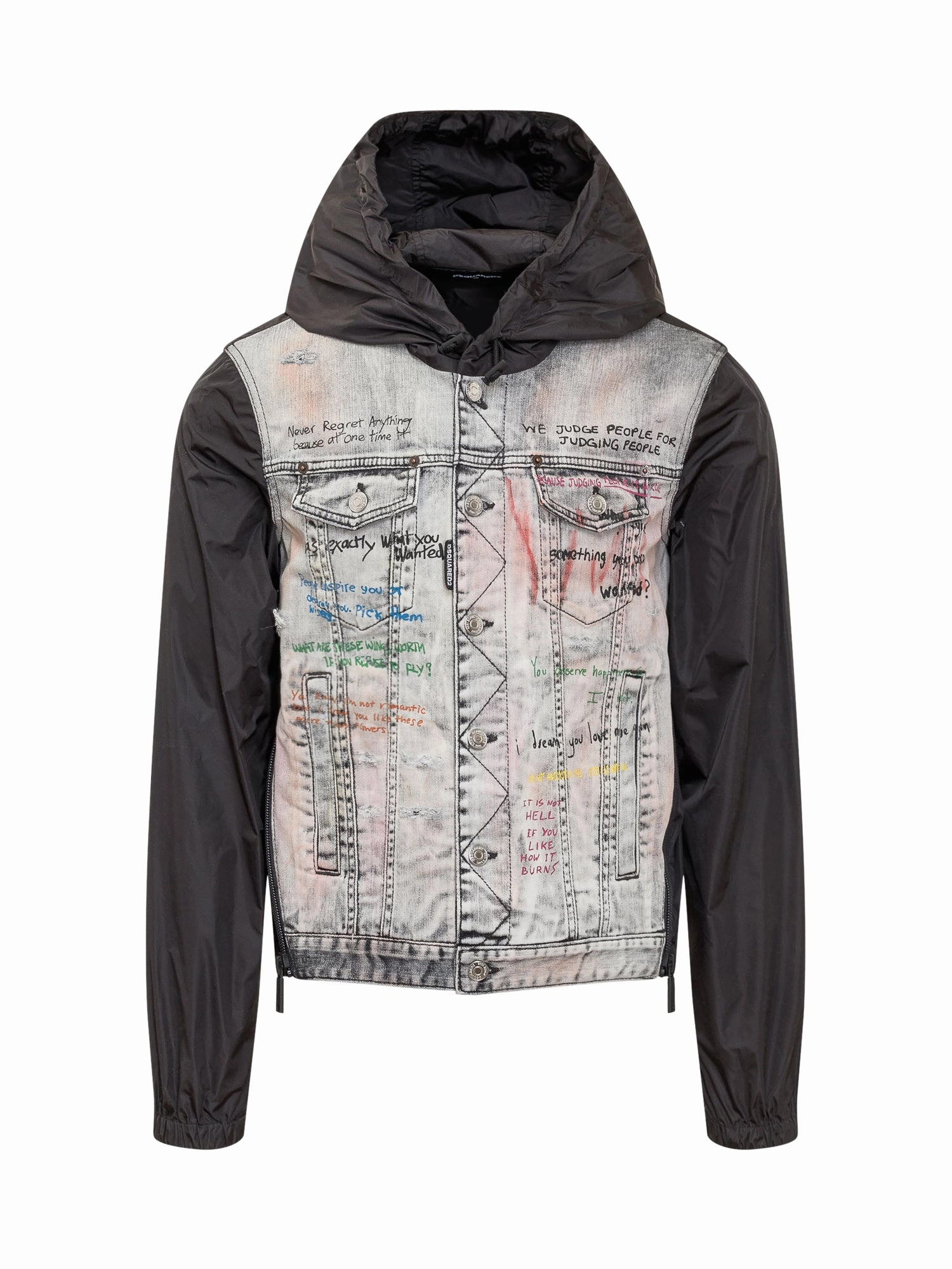 Dsquared2 Denim Panelled Hoodie