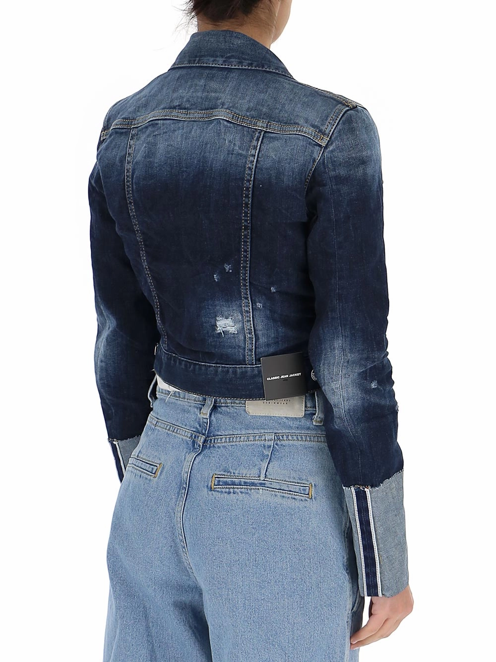 Dsquared2 Distressed Cropped Denim Jacket