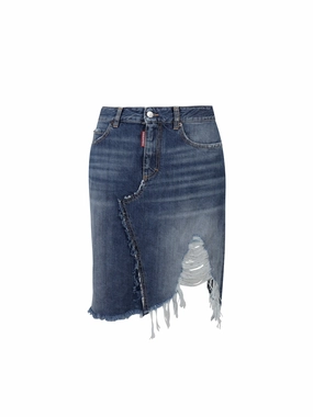 Dsquared2 Distressed Denim Skirt