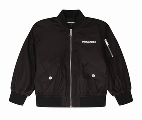 Dsquared2 Kids Logo Printed Zip-Up Bomber Jacket