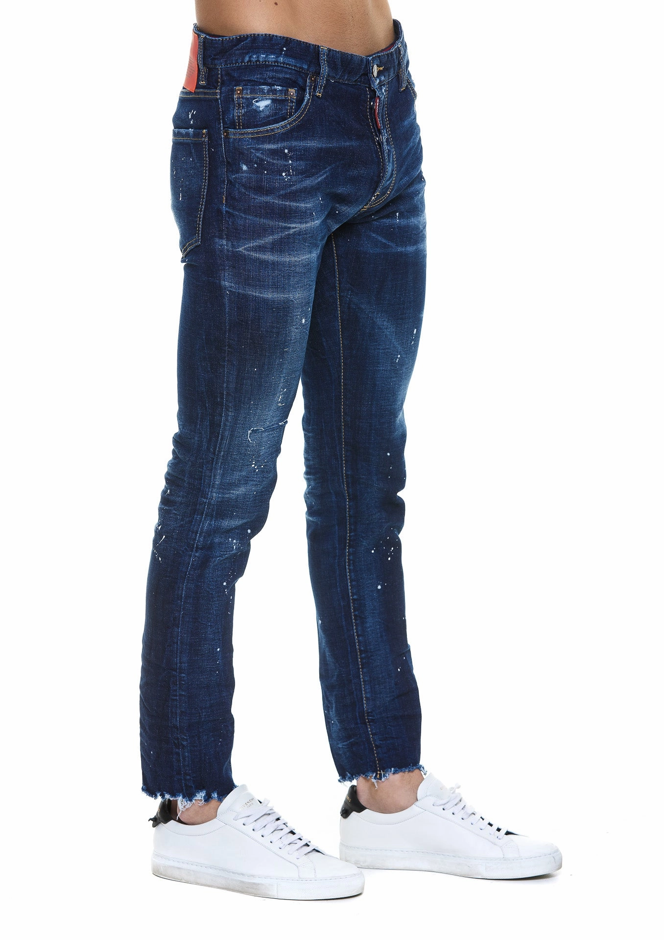 Dsquared2 Logo Patch Paint-Splatter Jeans