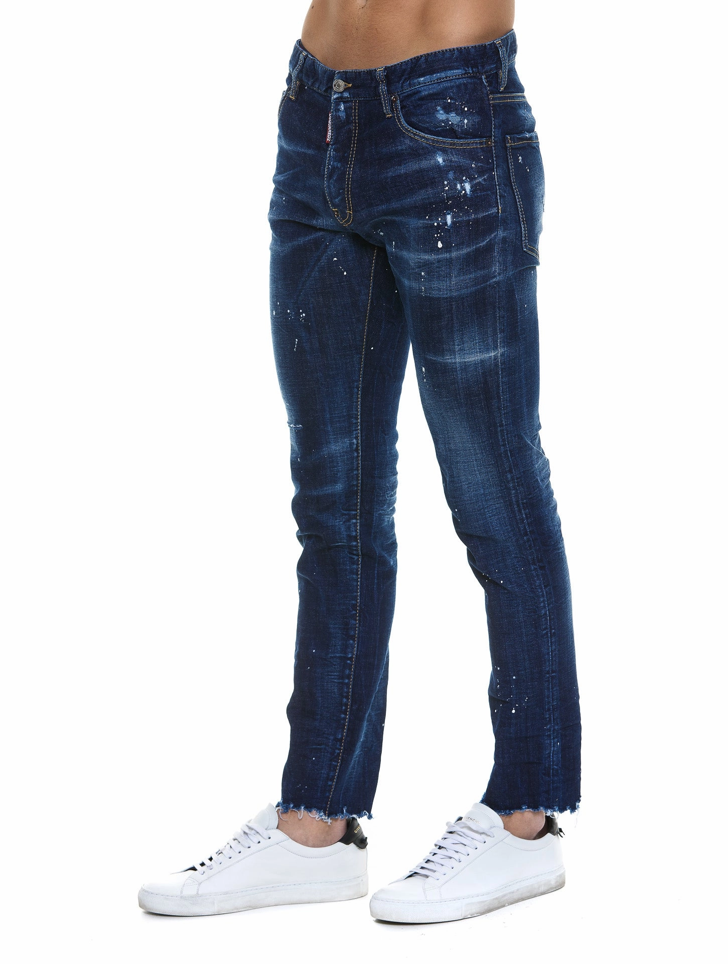 Dsquared2 Logo Patch Paint-Splatter Jeans