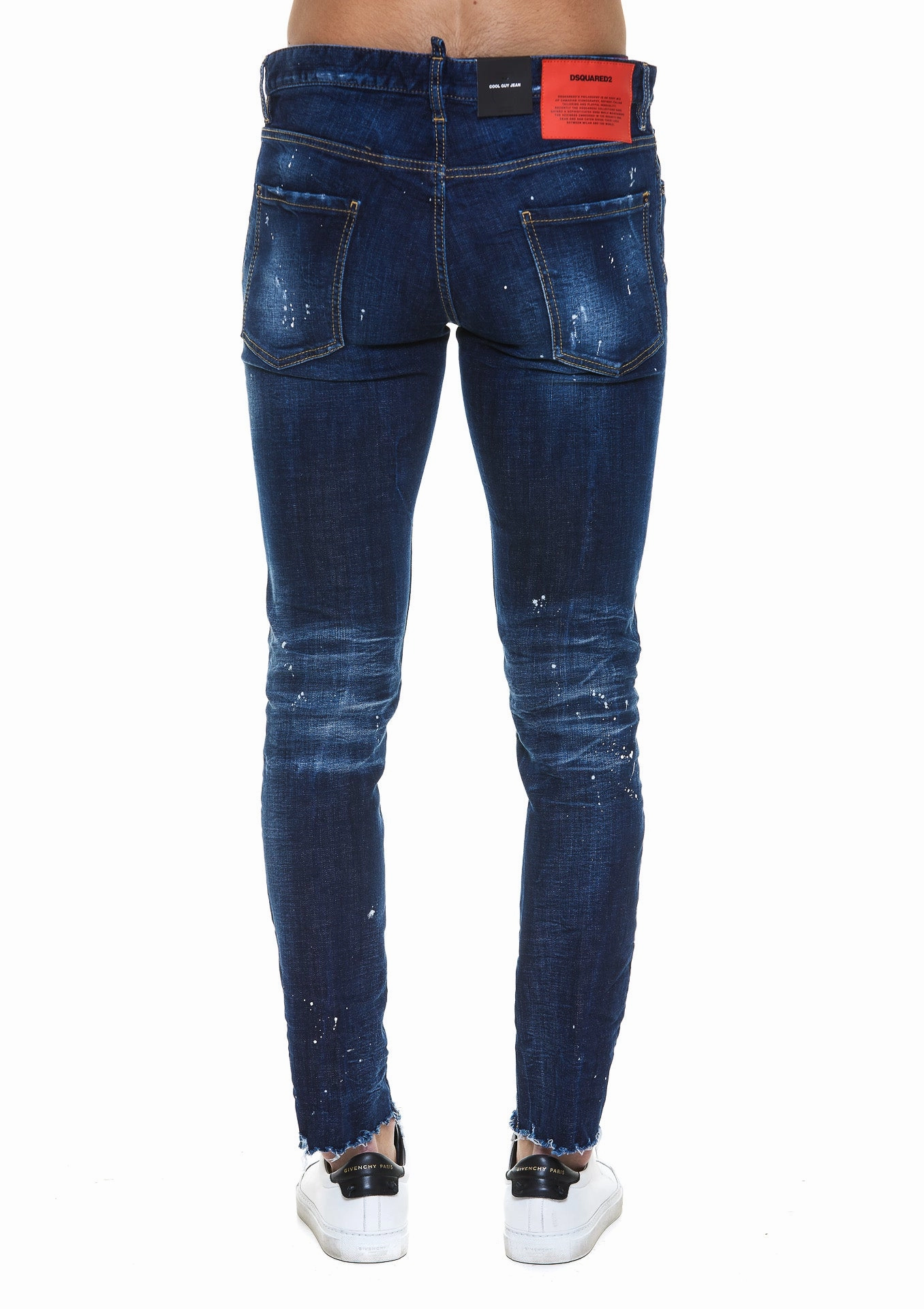 Dsquared2 Logo Patch Paint-Splatter Jeans